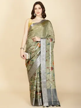 Digital Floral Printed Handloom Saree