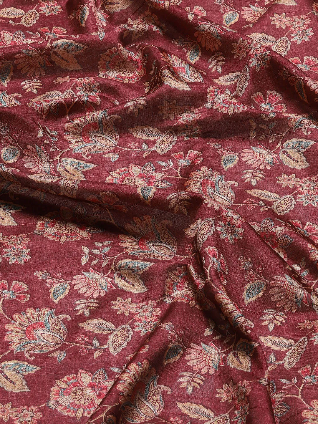 Digital Floral Printed Tussar Saree