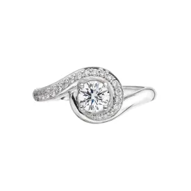 Entwined50 Engagement Ring - 18ct White Gold & 0.63ct Diamond