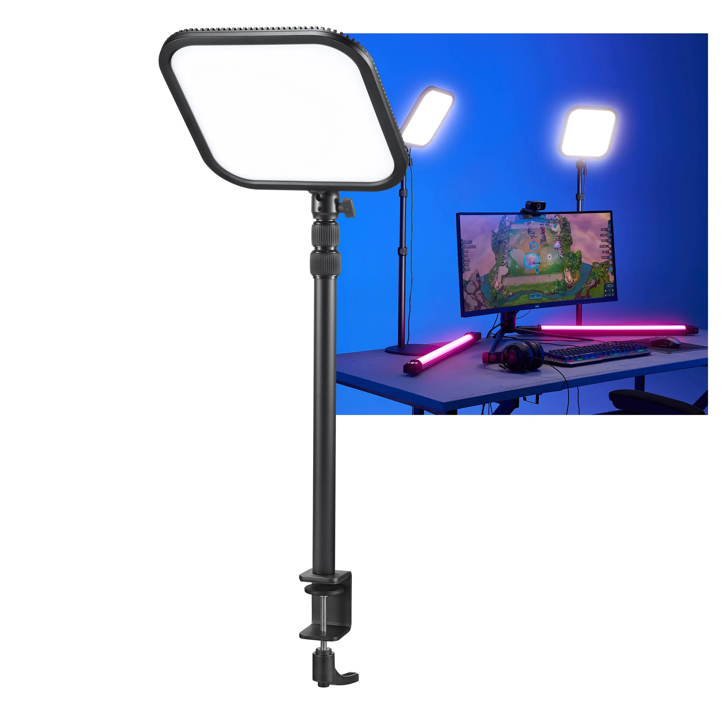 ES30 35W E-Sports & Live Streaming LED Light Panel with C-Clamp Stand (Kit 1)