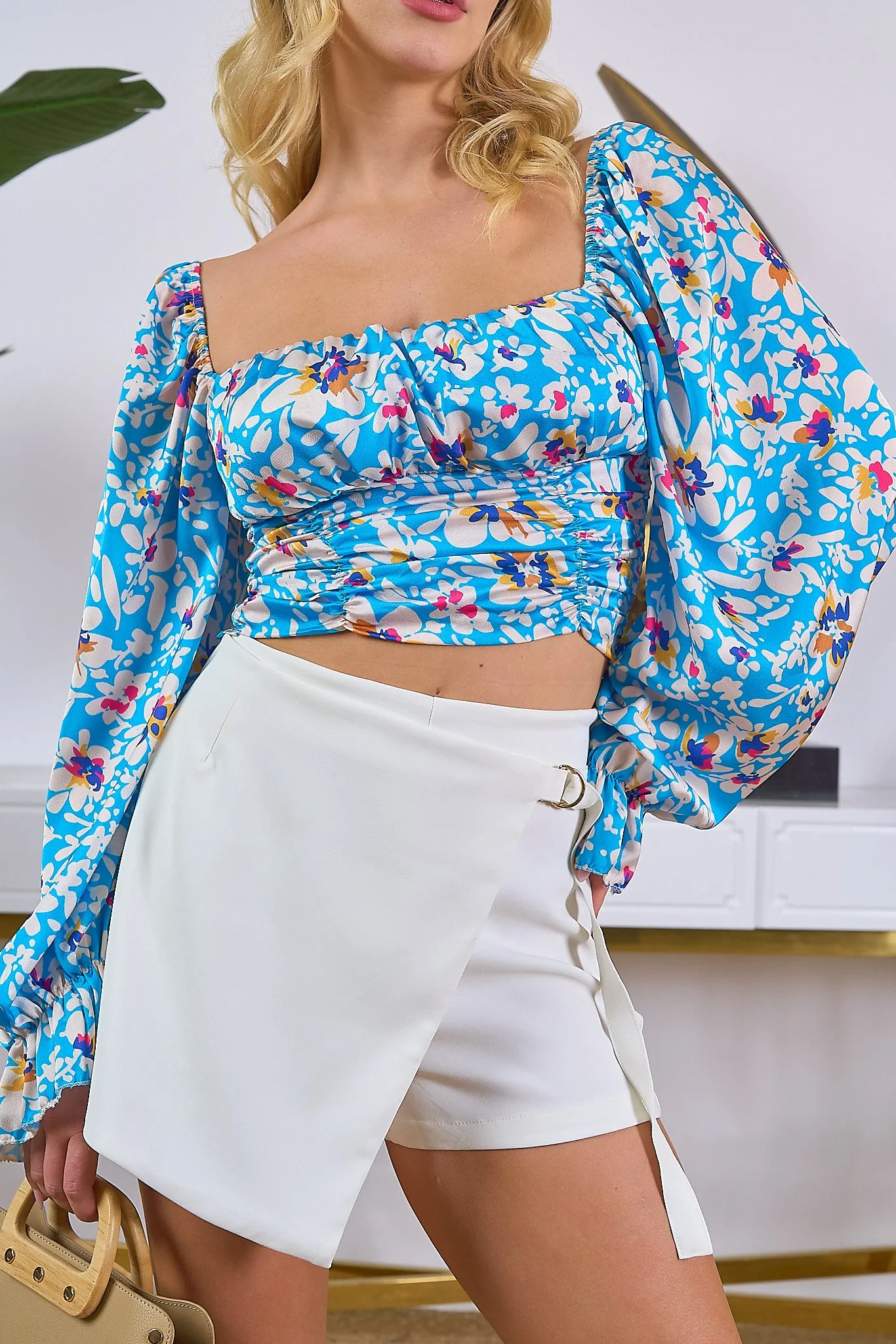 Floral Satin Printed Top