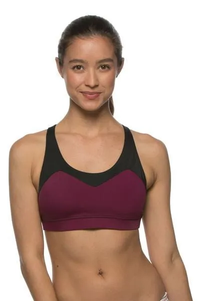 Forest Sports Bra - Black/Cabernet