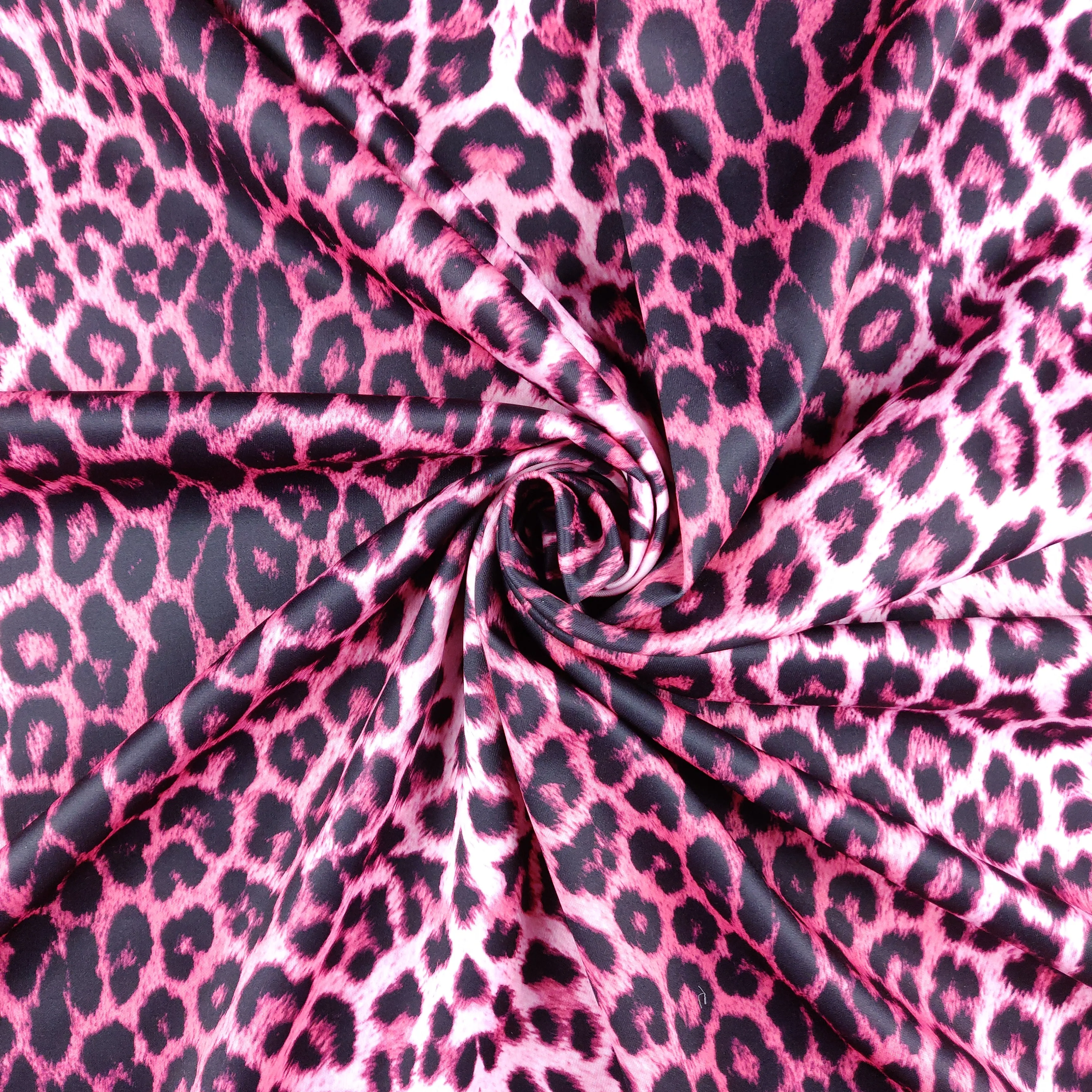 FS005 Leopard Print Scuba, Spun Polyester & Velvet Fabric