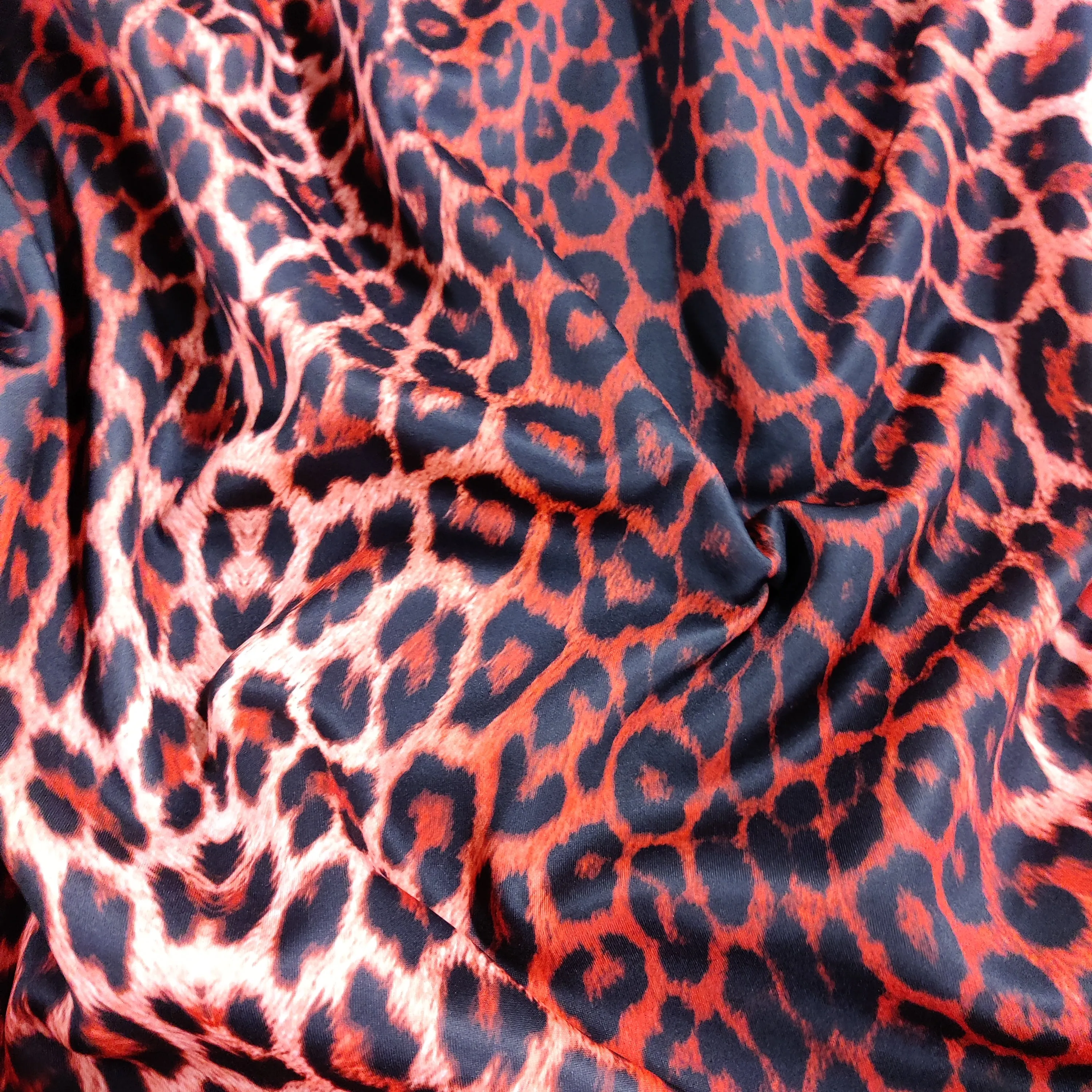 FS005 Leopard Print Scuba, Spun Polyester & Velvet Fabric