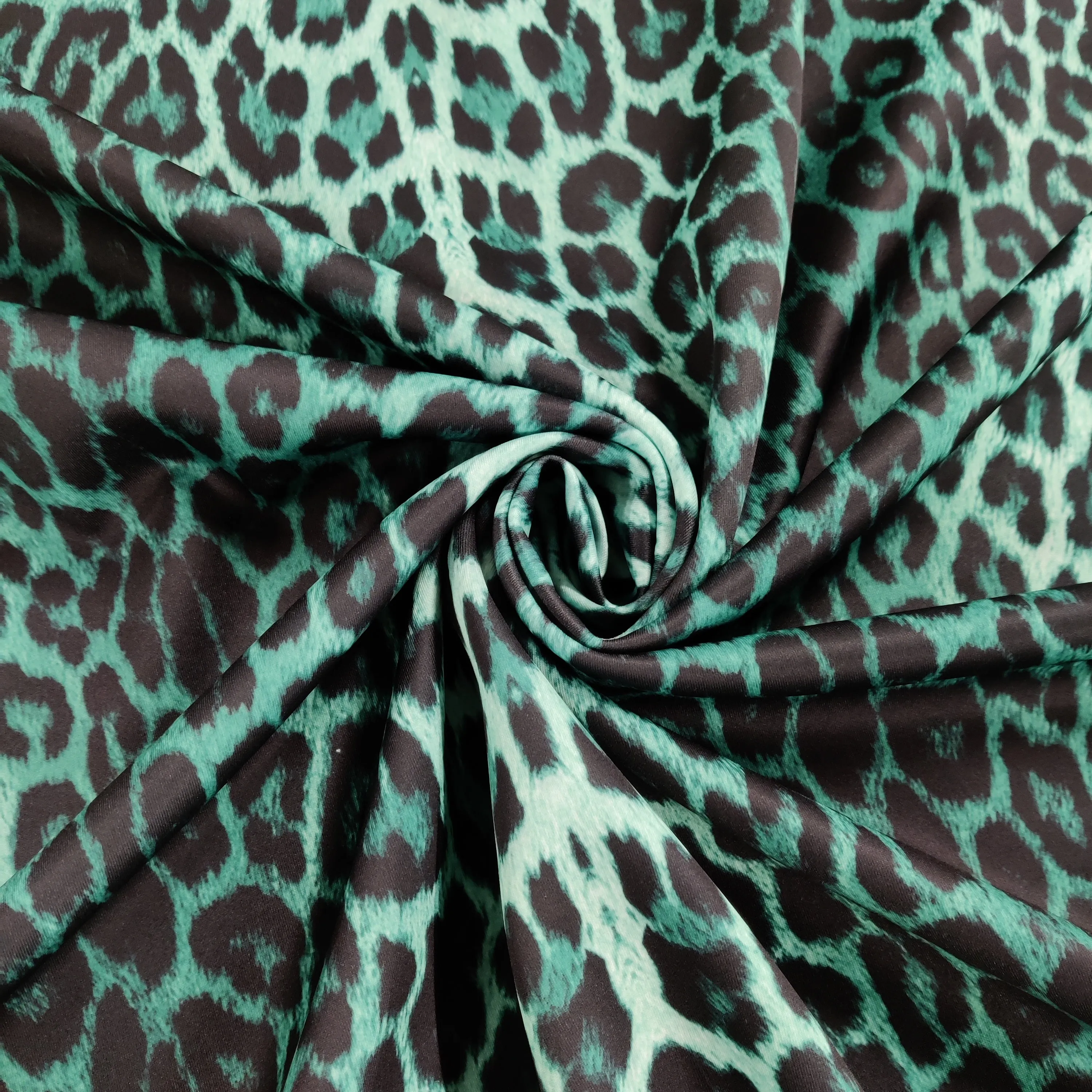 FS005 Leopard Print Scuba, Spun Polyester & Velvet Fabric