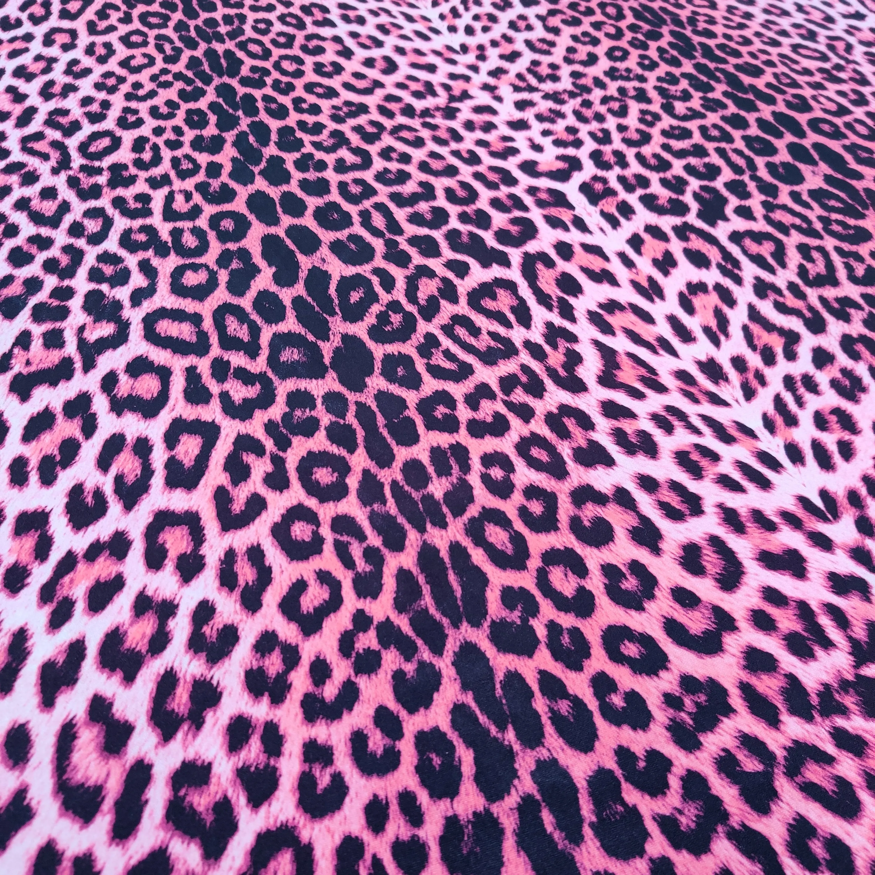 FS005 Leopard Print Scuba, Spun Polyester & Velvet Fabric