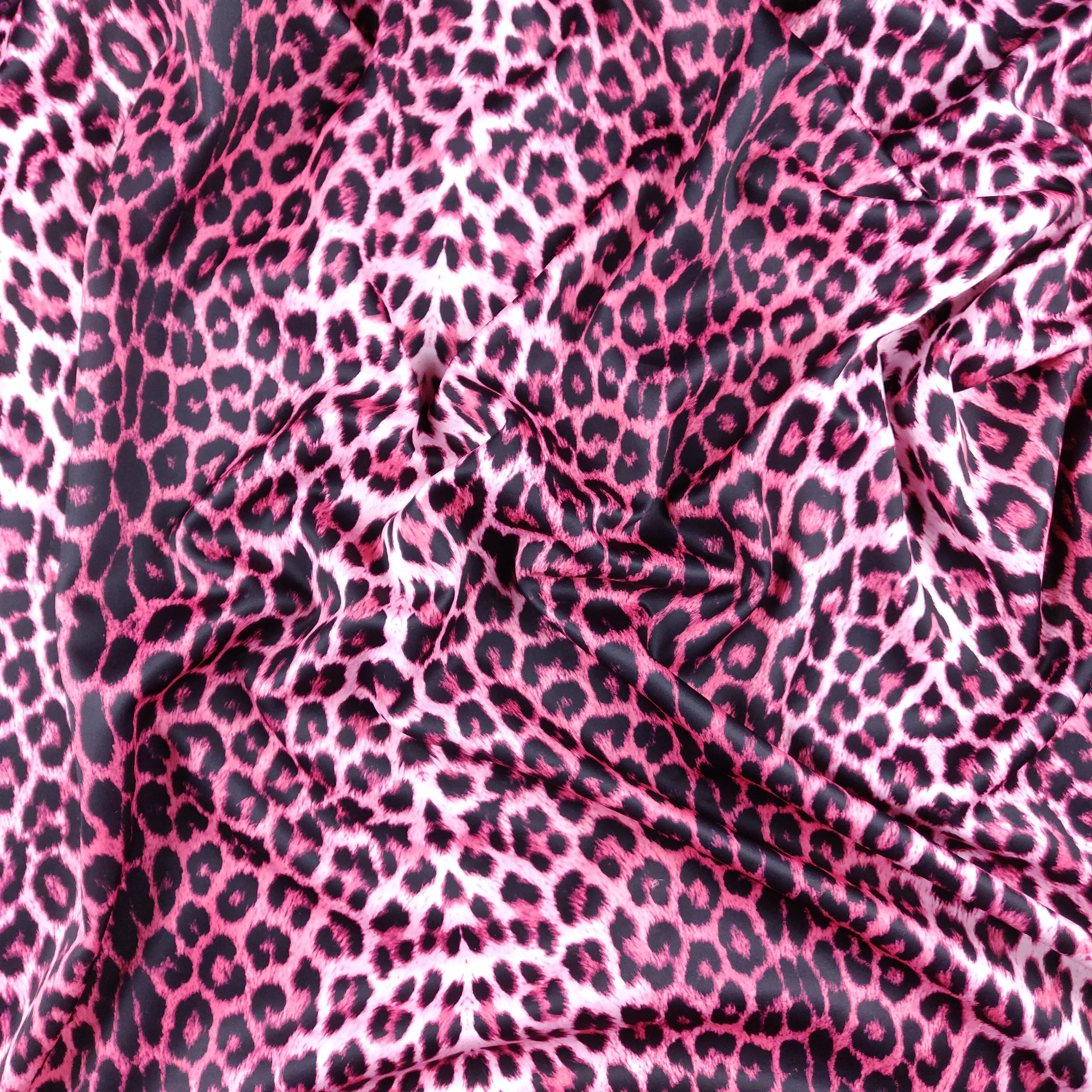 FS005 Leopard Print Scuba, Spun Polyester & Velvet Fabric