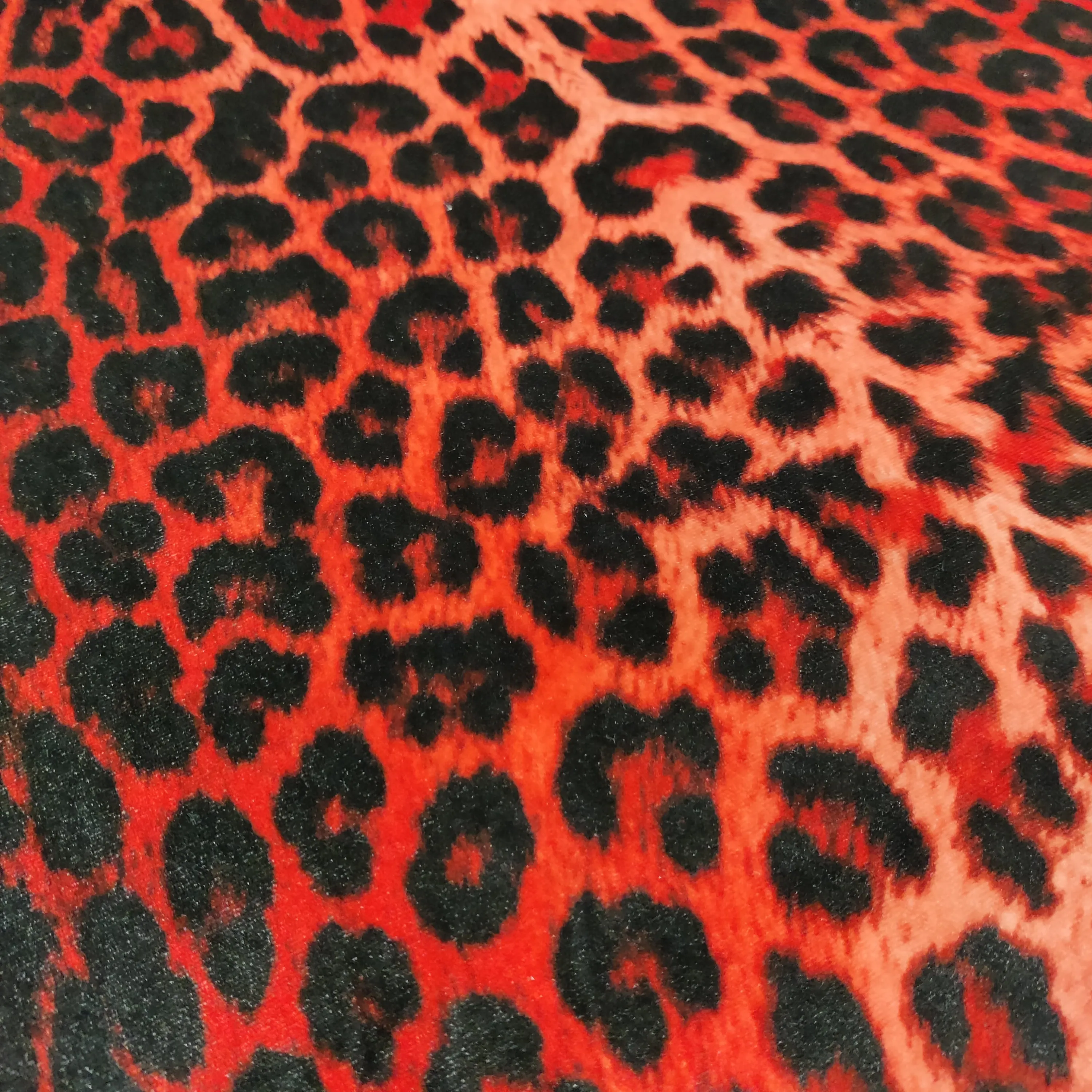 FS005 Leopard Print Scuba, Spun Polyester & Velvet Fabric