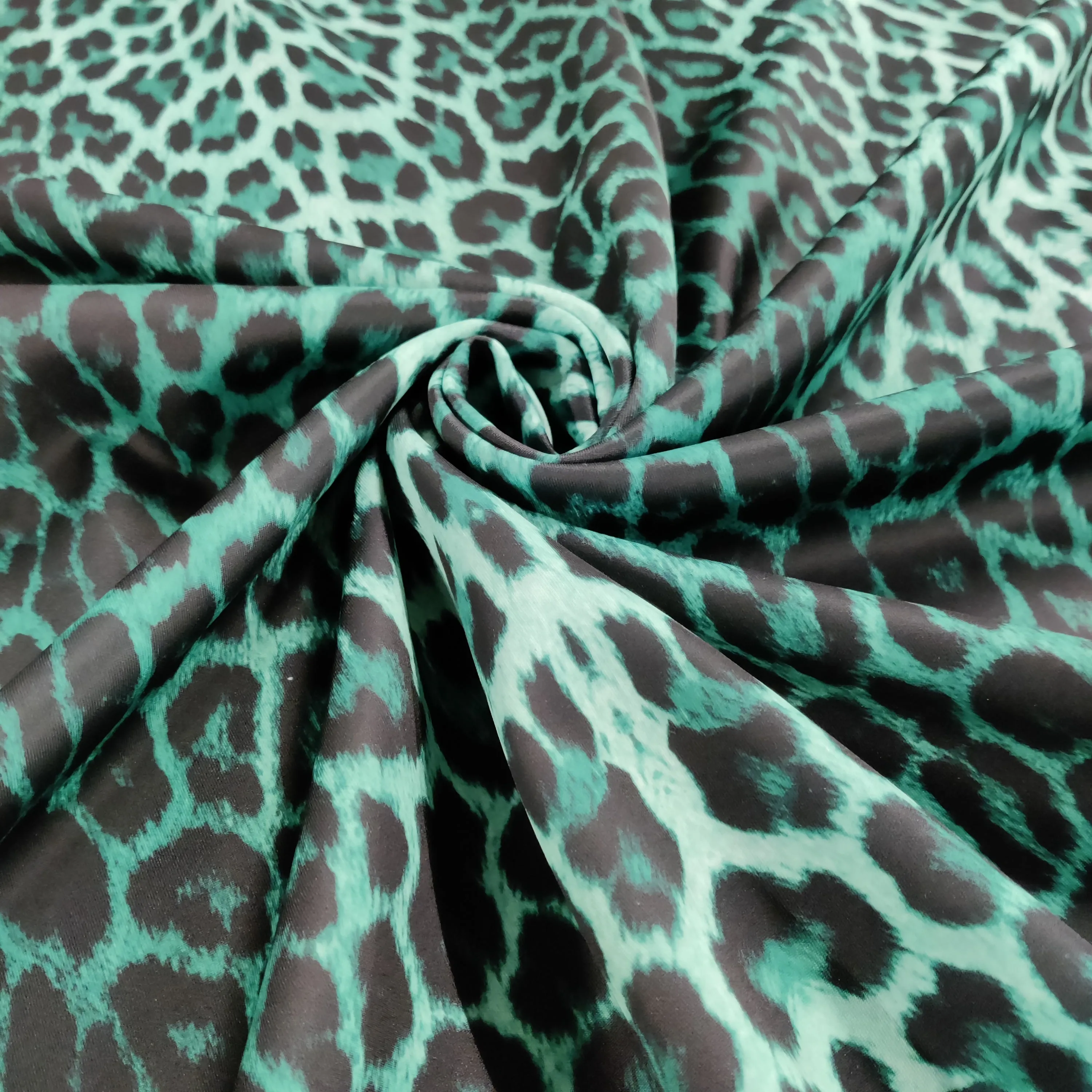 FS005 Leopard Print Scuba, Spun Polyester & Velvet Fabric