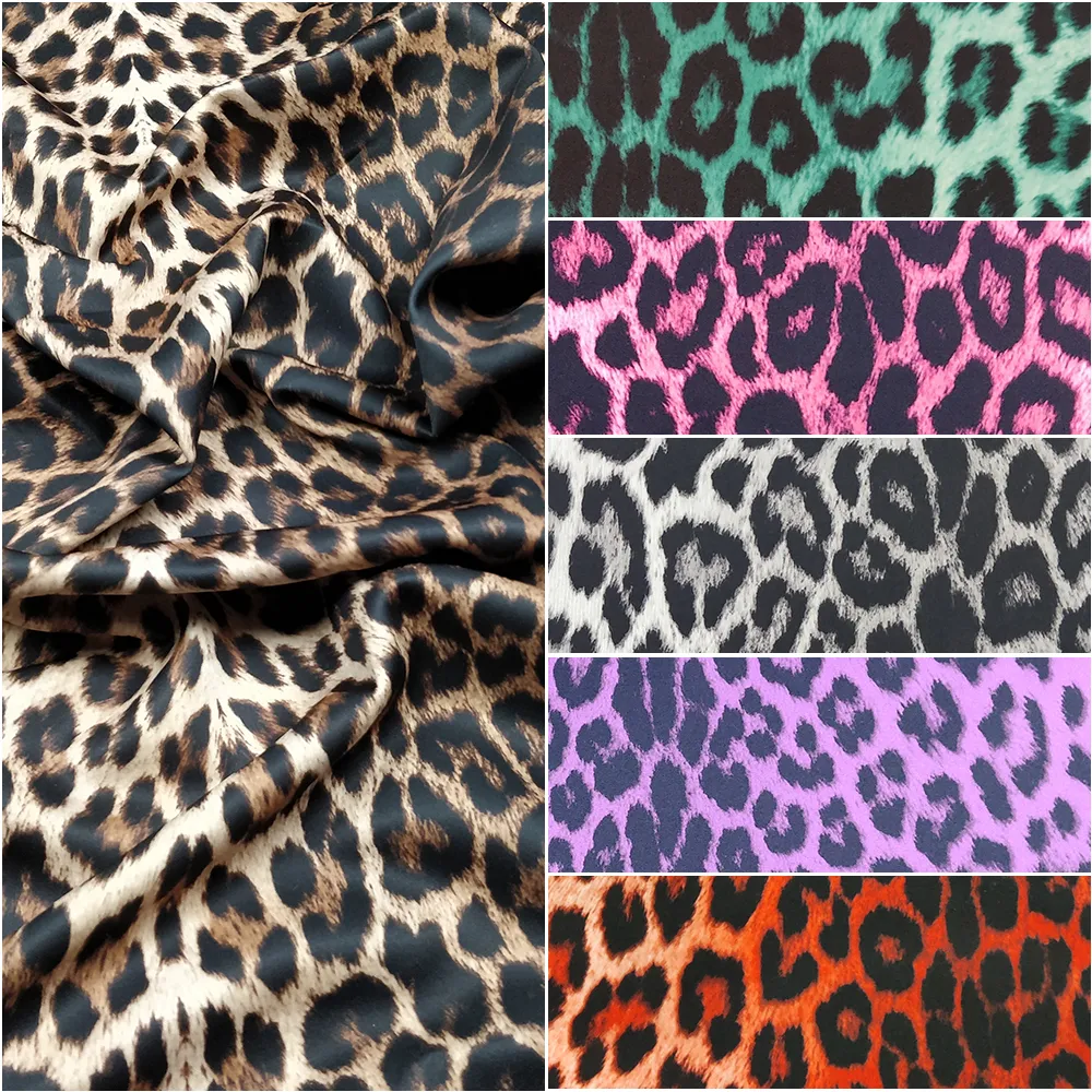 FS005 Leopard Print Scuba, Spun Polyester & Velvet Fabric