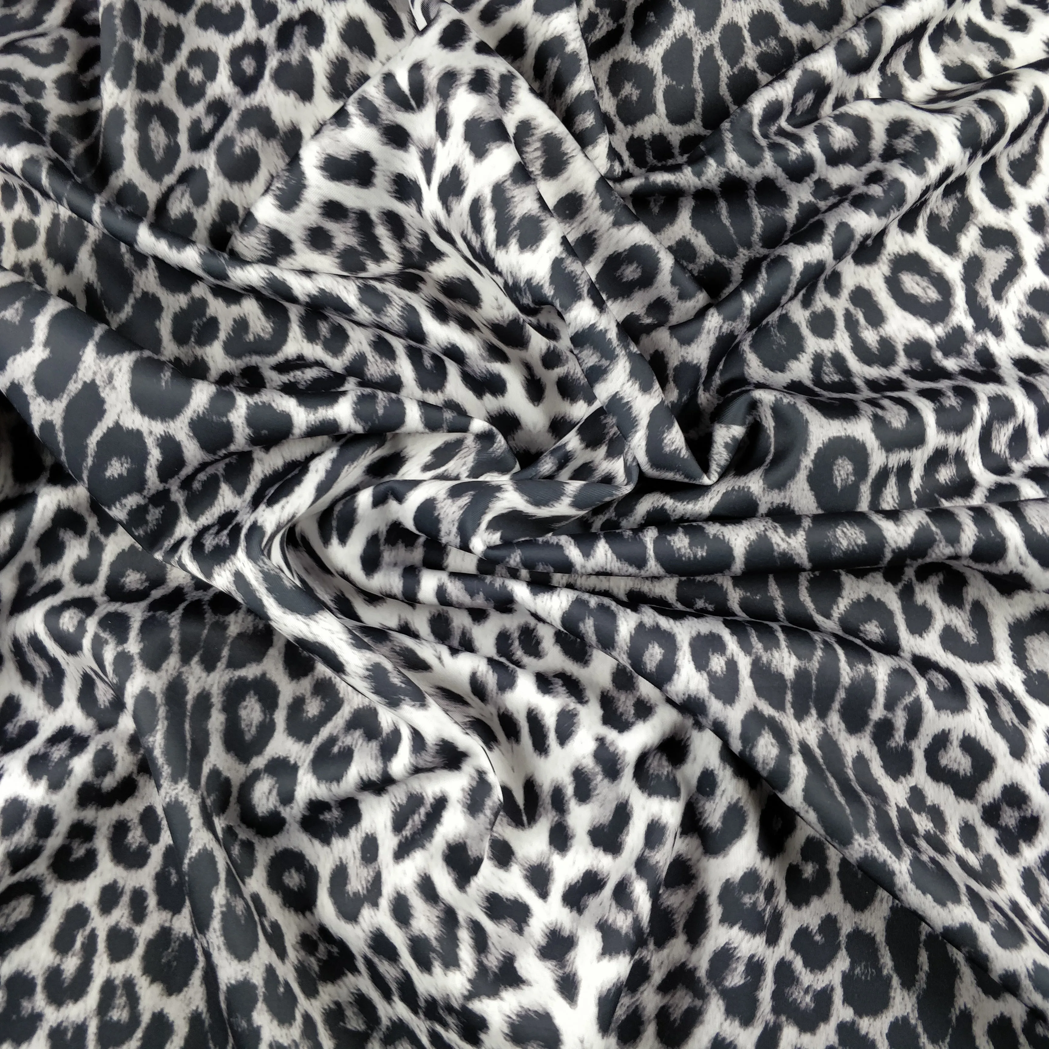 FS005 Leopard Print Scuba, Spun Polyester & Velvet Fabric