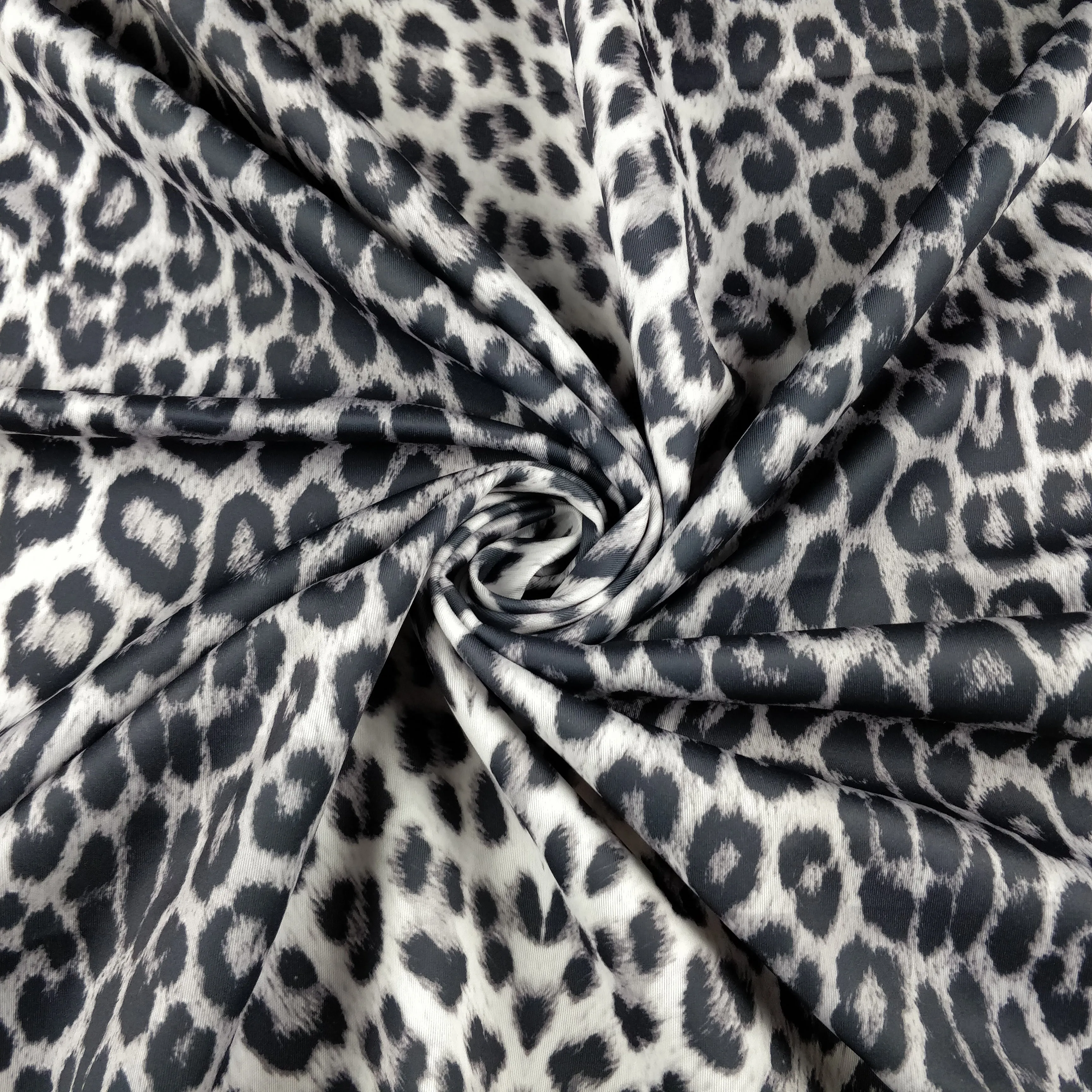 FS005 Leopard Print Scuba, Spun Polyester & Velvet Fabric