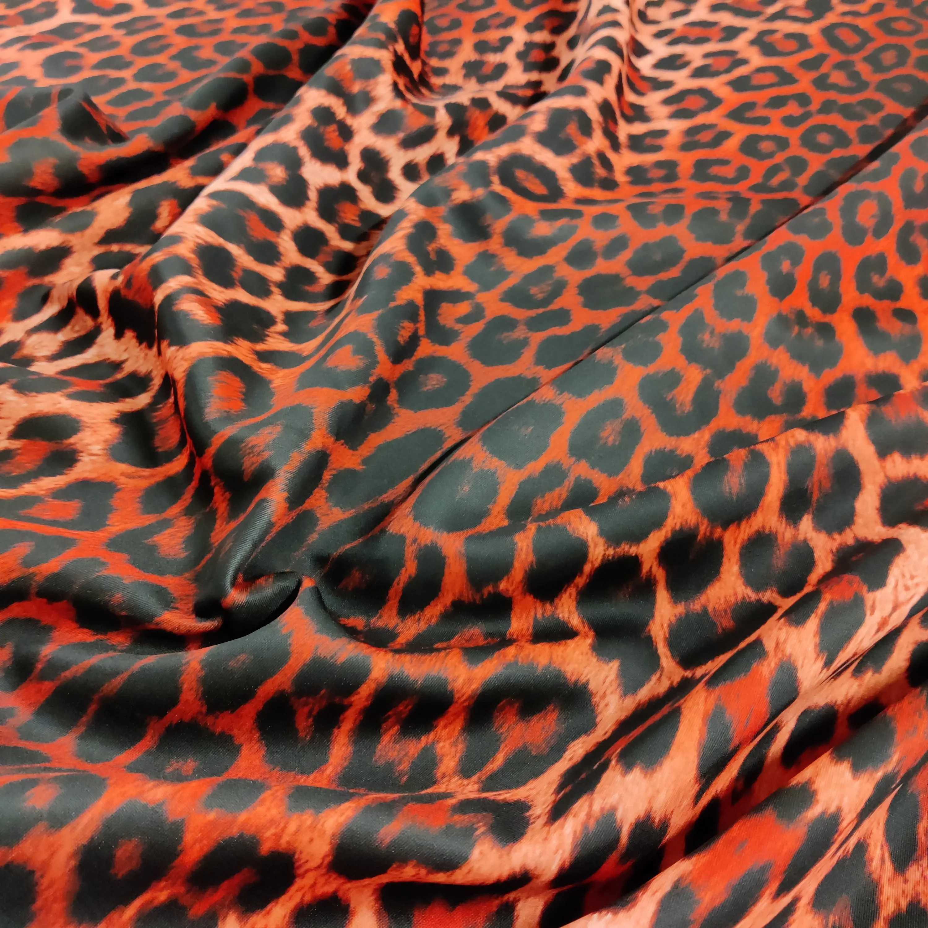 FS005 Leopard Print Scuba, Spun Polyester & Velvet Fabric