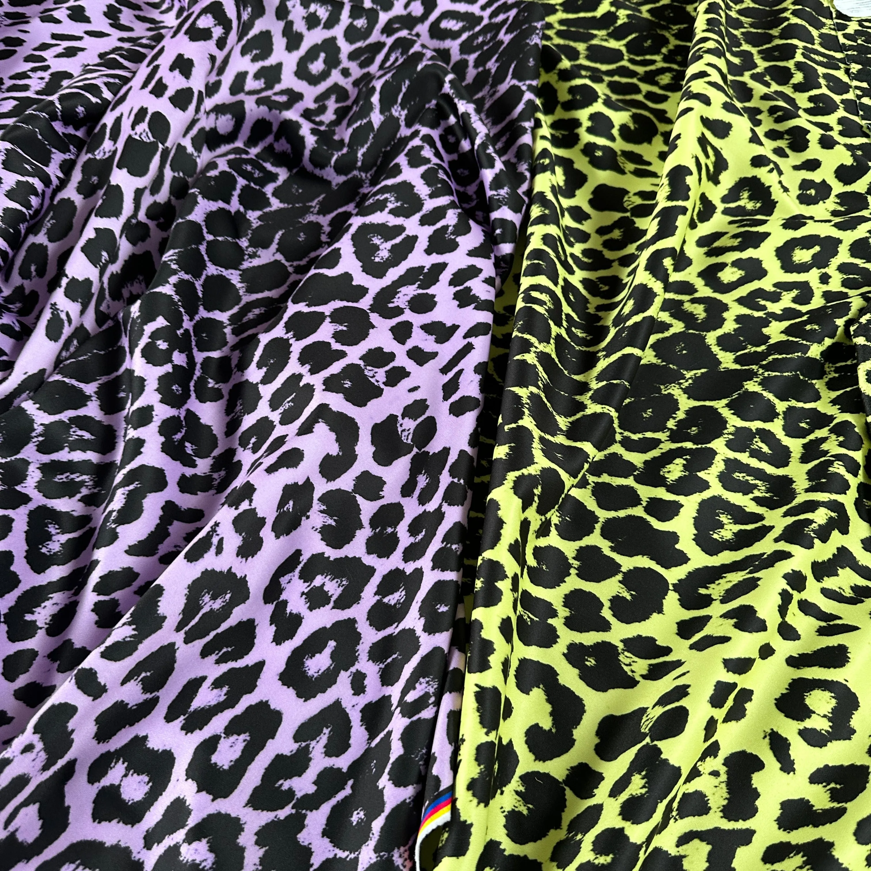 FS005 Leopard Print Scuba, Spun Polyester & Velvet Fabric