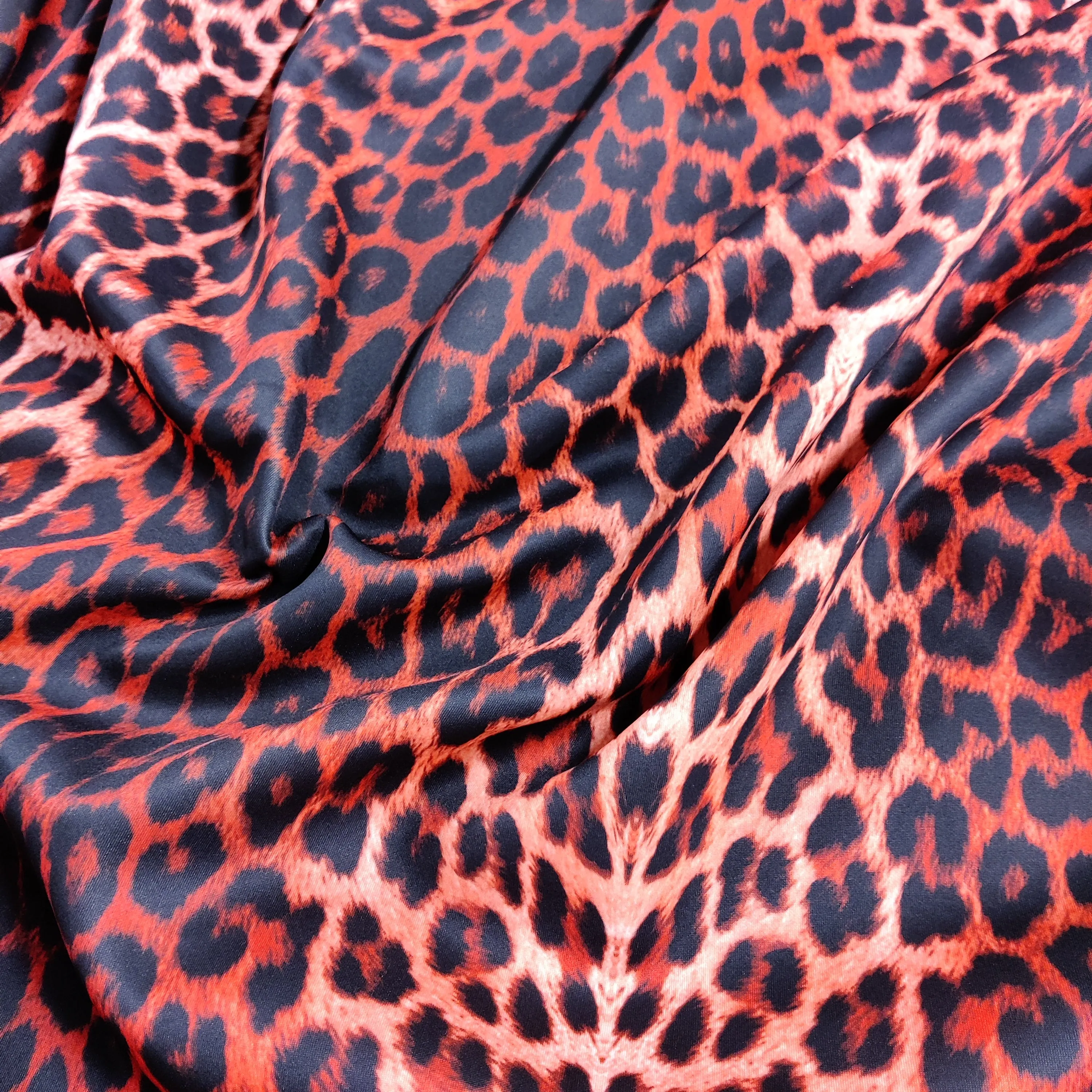 FS005 Leopard Print Scuba, Spun Polyester & Velvet Fabric