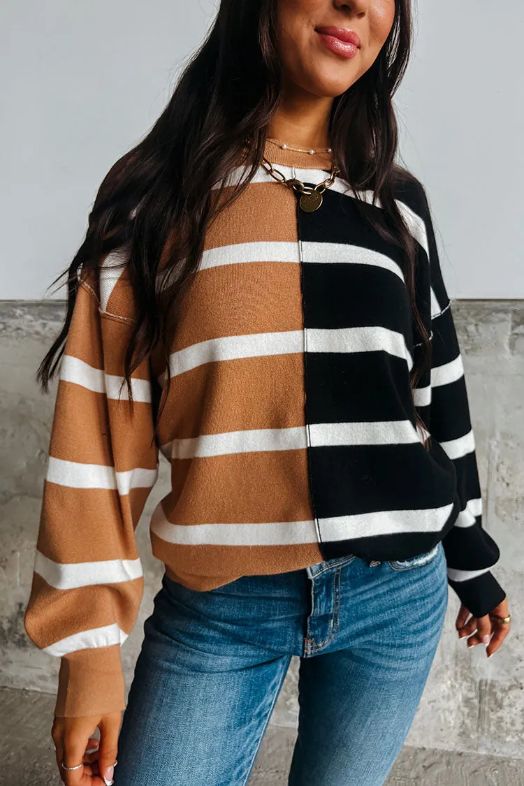 Greer Striped Sweater - Black