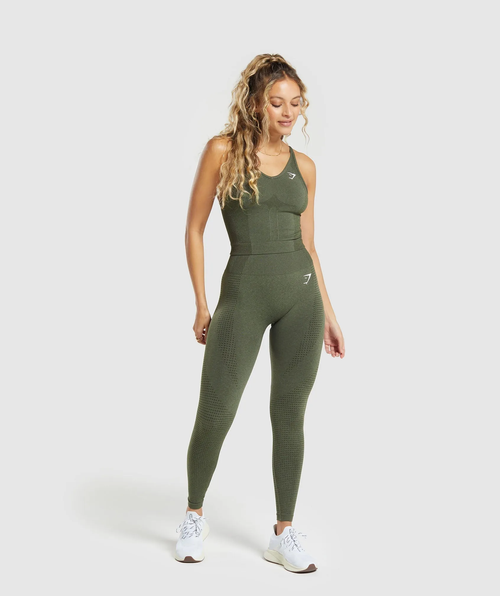 Gymshark Vital Seamless 2.0 Midi Tank - Base Green Marl