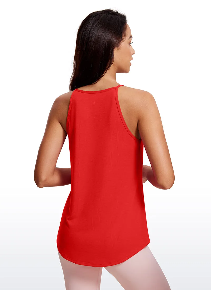 Halter Hip-Length High Neck Tank