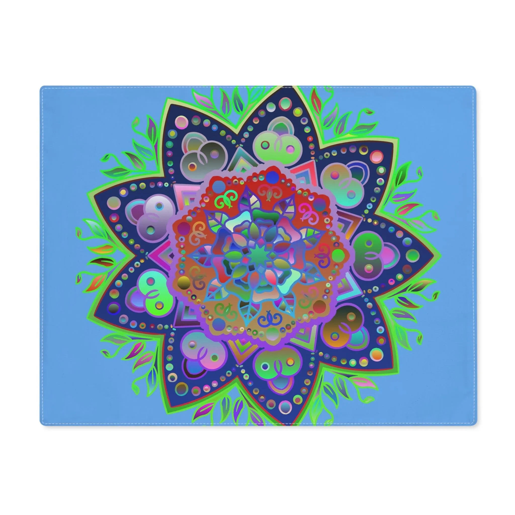 Hand-drawn Mandala Art Placemat, Light Blue 1pc