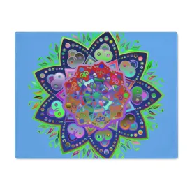 Hand-drawn Mandala Art Placemat, Light Blue 1pc