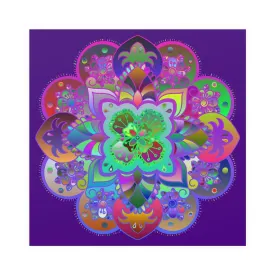 Hand-Drawn Mandala Art Poster - Dark Purple