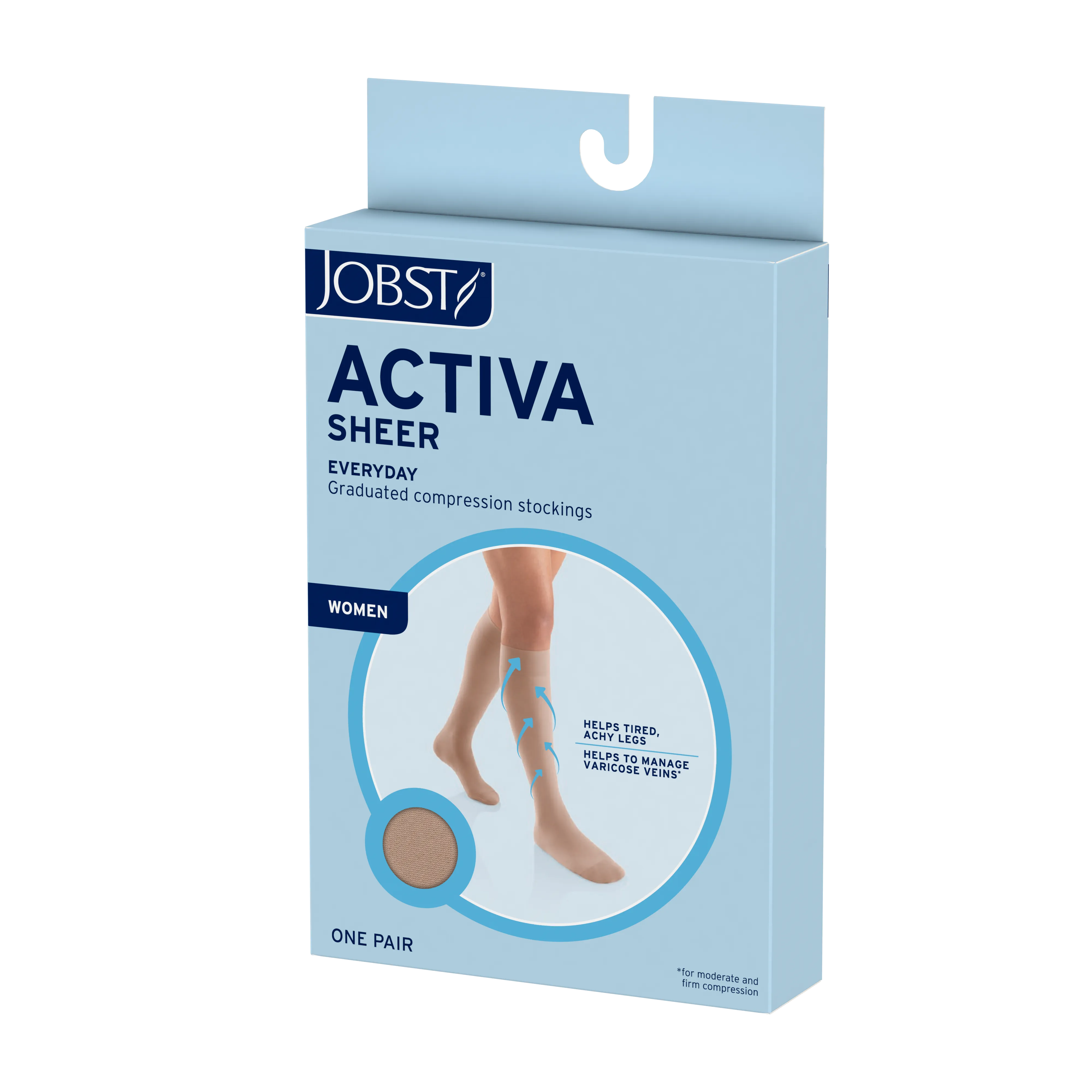 JOBST ACTIVA Sheer 8-15 mmHg Compression Socks Thigh High