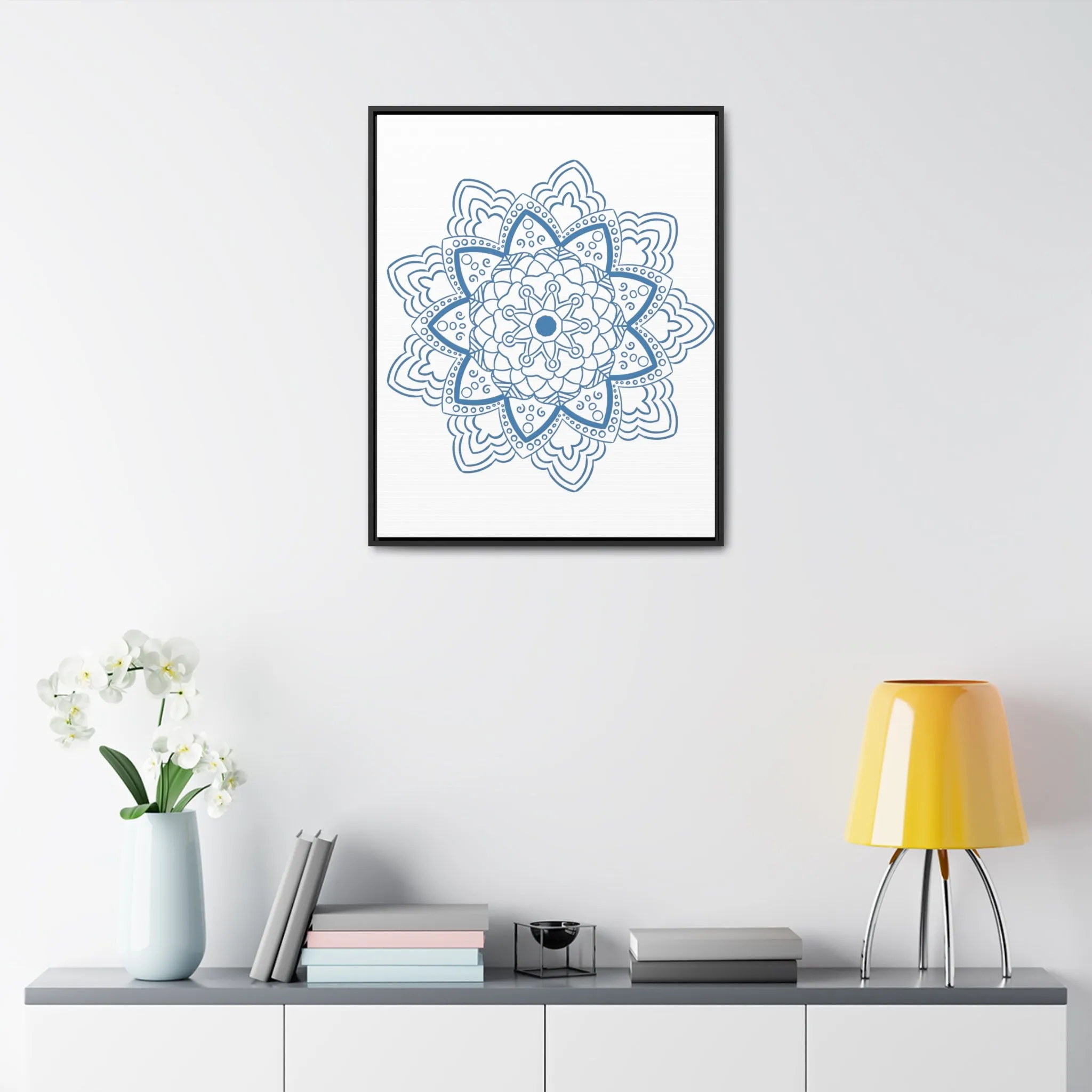 Mandala Handmade Art - Steel Blue - Gallery Canvas Wraps