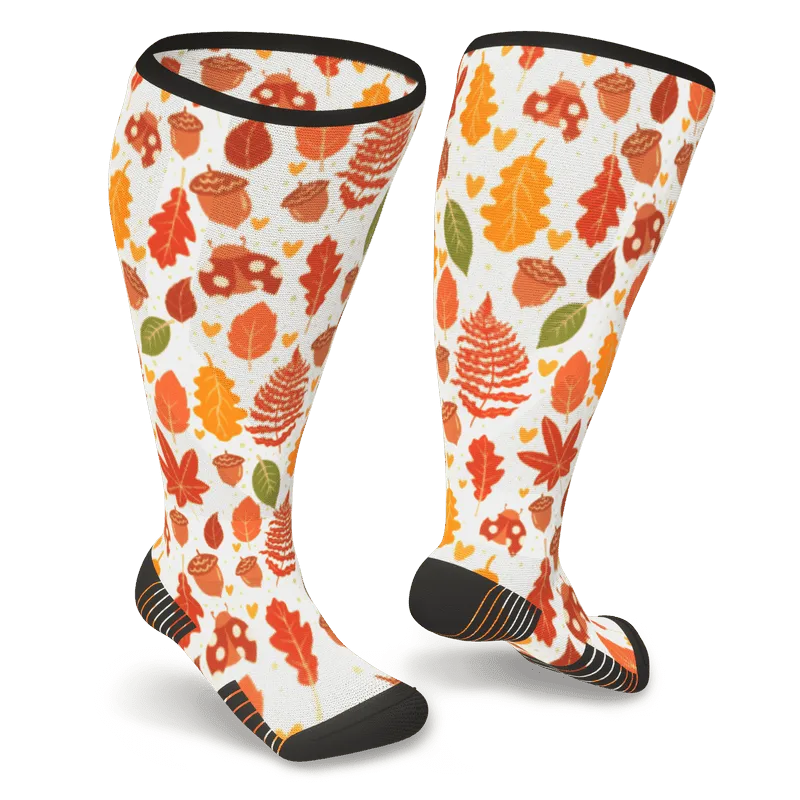 Maple Leaves Diabetic Compression Socks