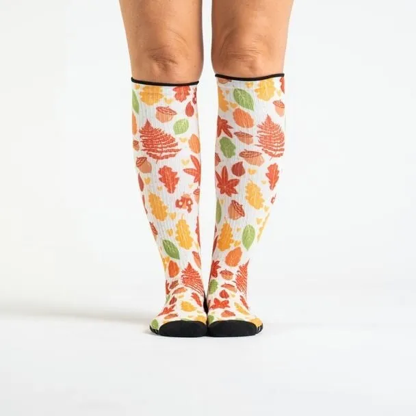 Maple Leaves Diabetic Compression Socks