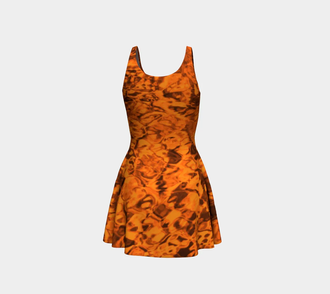 Mermaid Spandex Dress - STYLE Skater - COLOR Orange Water