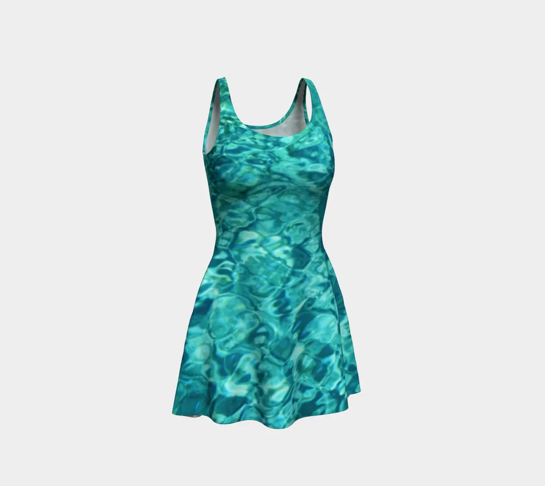 Mermaid Spandex Dress - STYLE Skater - COLOR Pool Blue Water