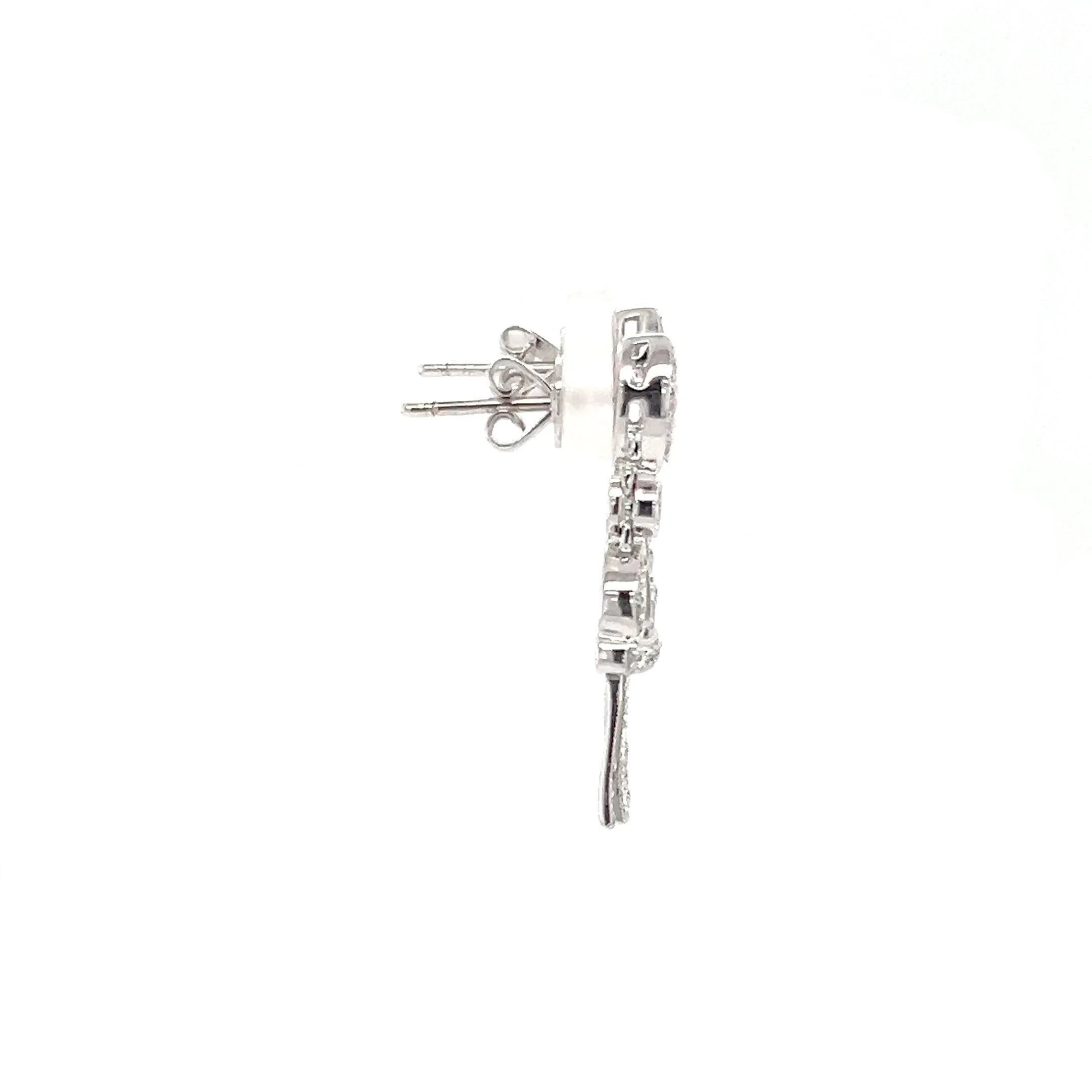 Milgrain Dangle Earrings with 0.39ctw of Diamonds in 14K White Gold