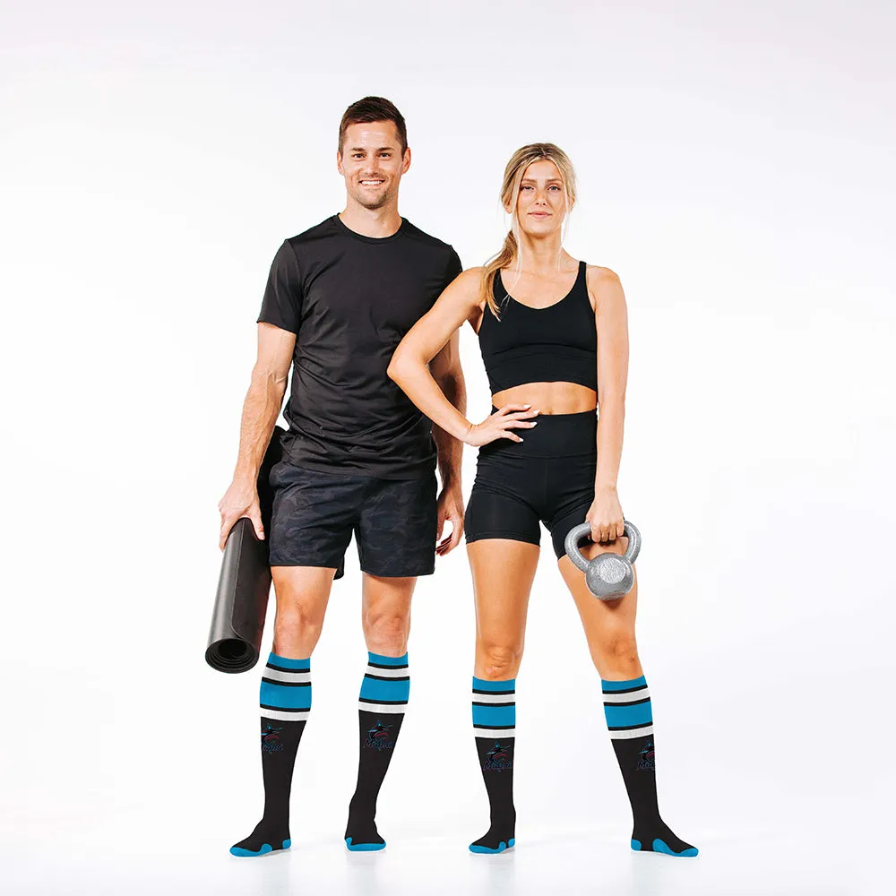 MLB Compression Socks, Miami Marlins - Classic Stripe