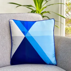 Multi Blue Traingles Printed Pillow