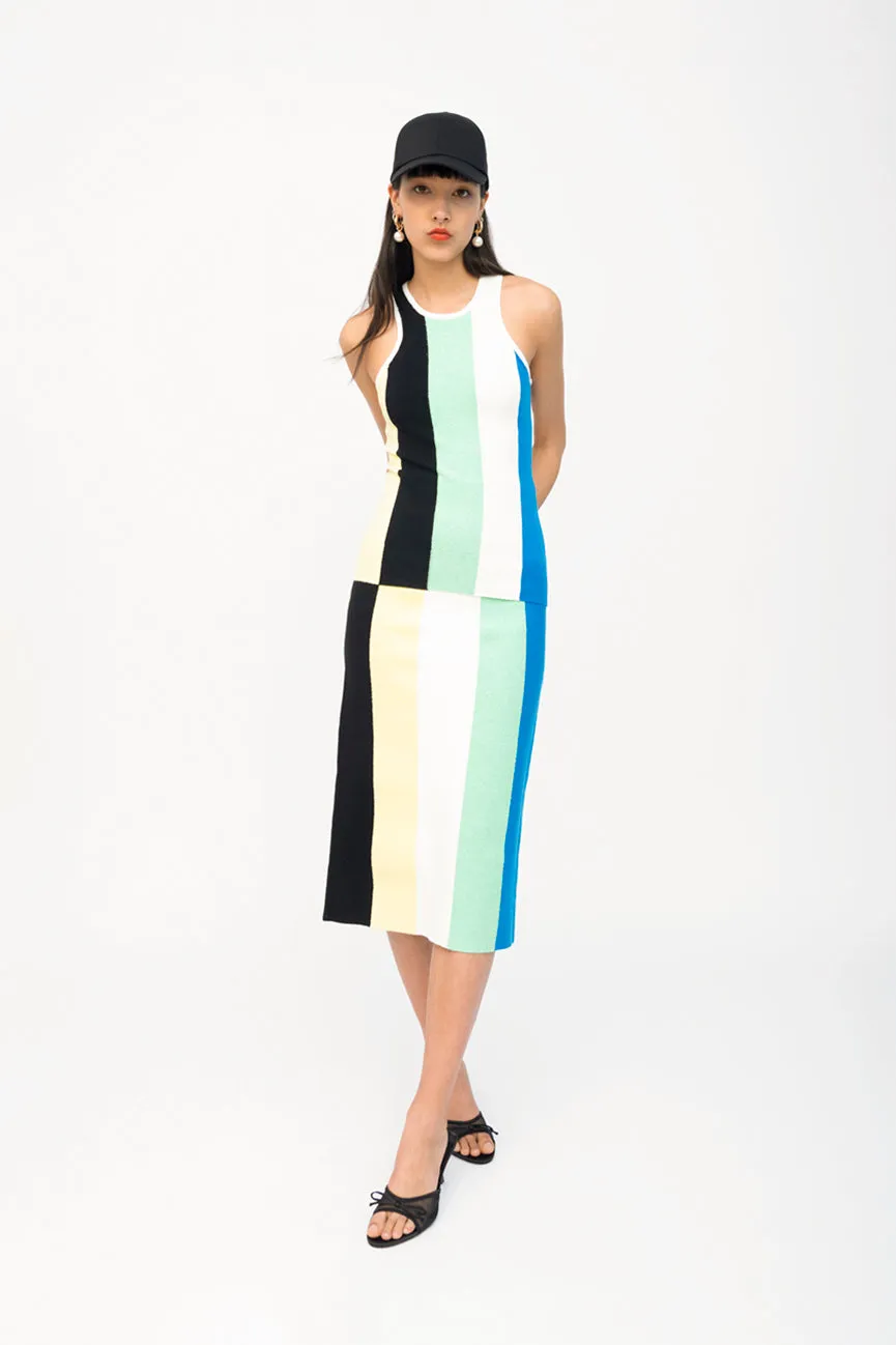 Multi Stripe Pencil Skirt