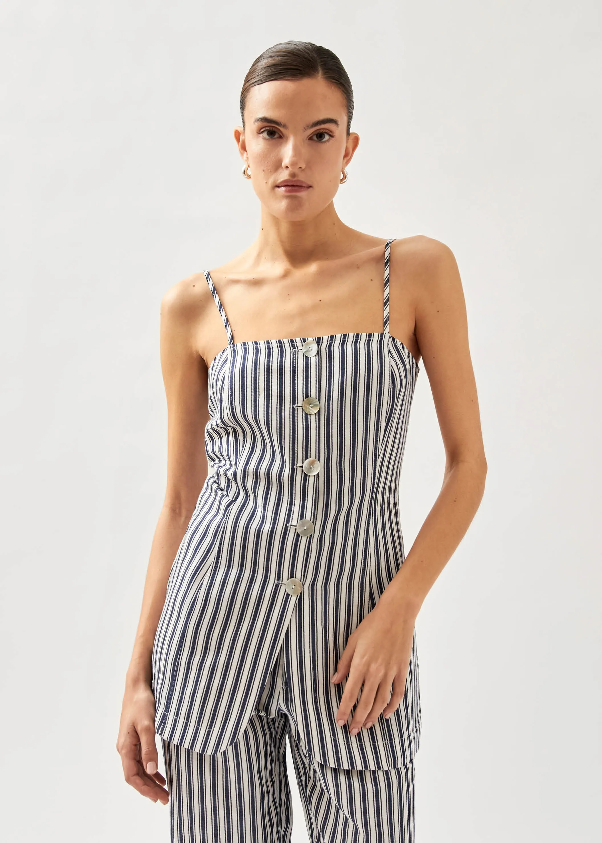 Nadine Stripes Blue And White Top