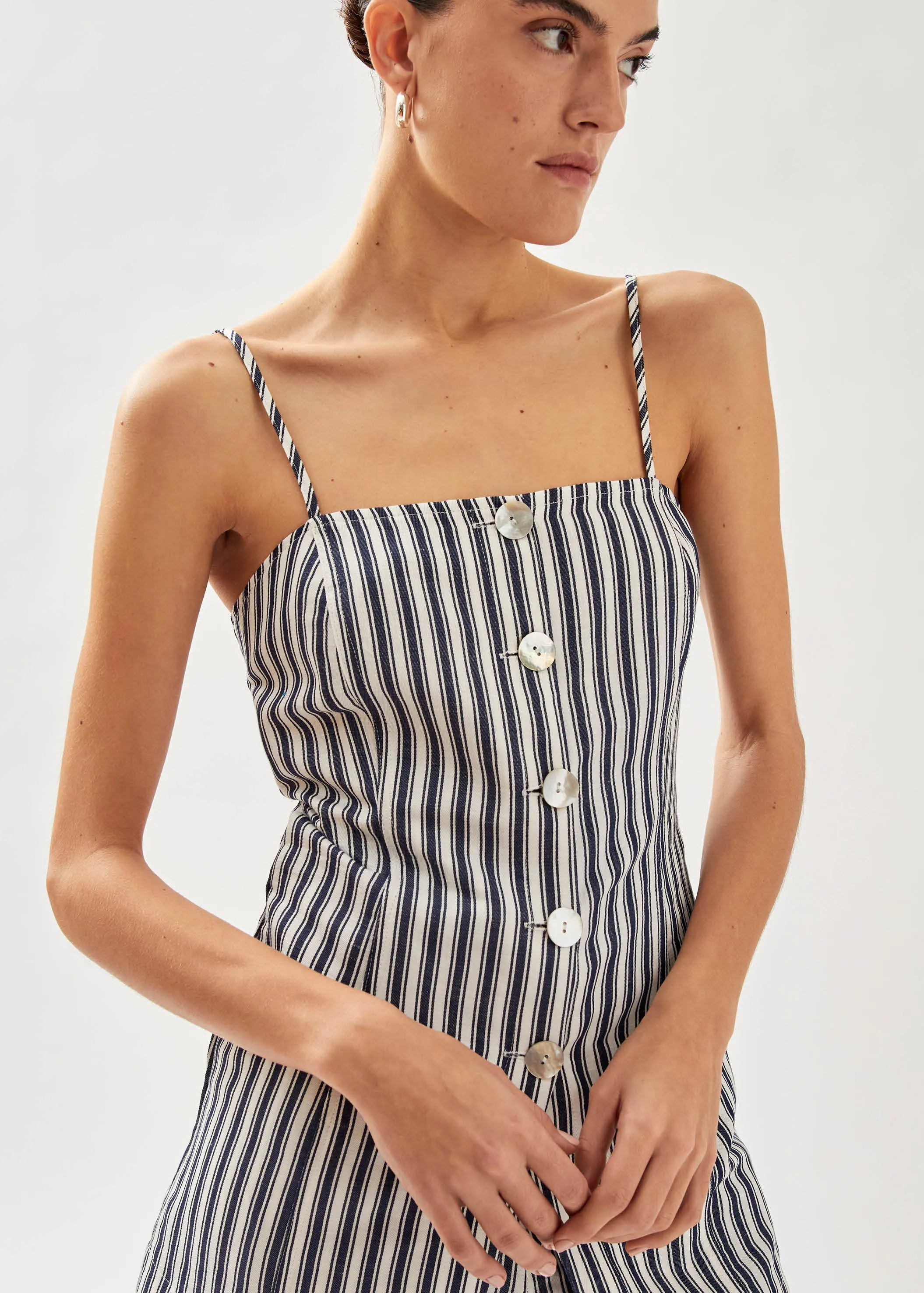 Nadine Stripes Blue And White Top