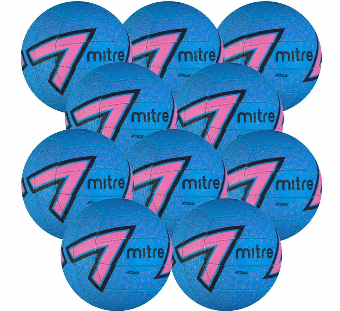 Netball - Mitre Attack - Pack of 10 Balls