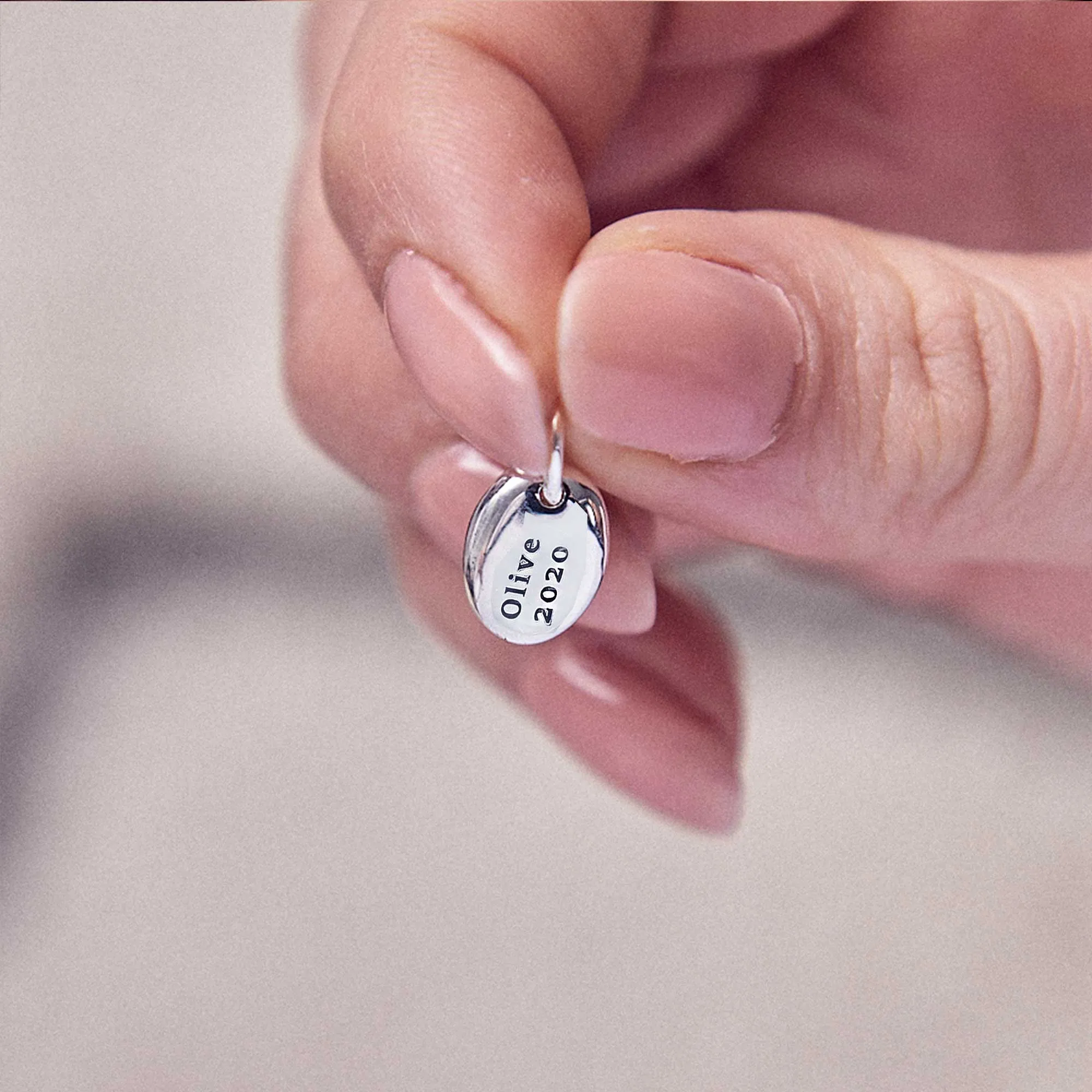 Pebble Personalised Silver Charm