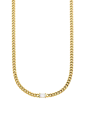 Radiant Curb Necklace 14K Gold Plated