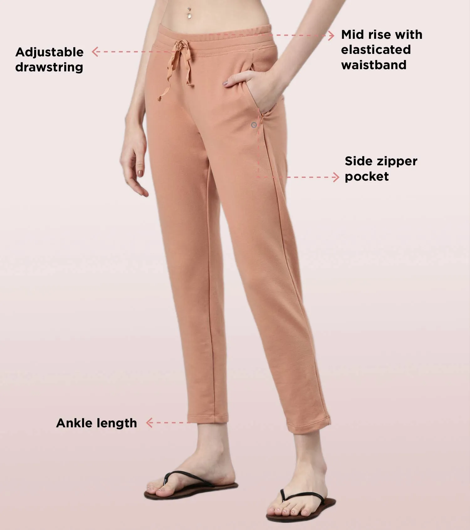 Relax Pants | Cotton Spandex Terry Tapered Pant | E060