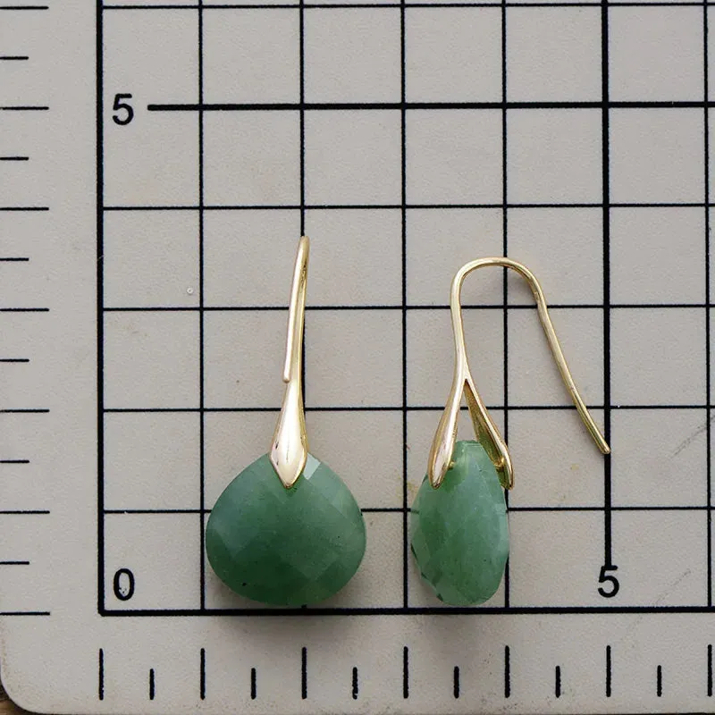 Ritzy Quartz Gold Drop Earrings