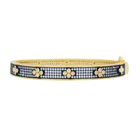 Signature Brooklyn in Bloom Clover Hinge Pavé Bangle