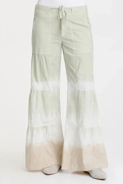 Terraced Wide Leg Cotton Spandex Caravel Wash Meadow Pant By XCVI