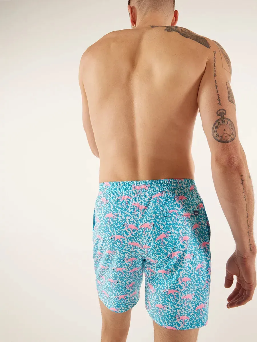 The Domingos Are For Flamingos 7" (Lined Classic Swim Trunk)