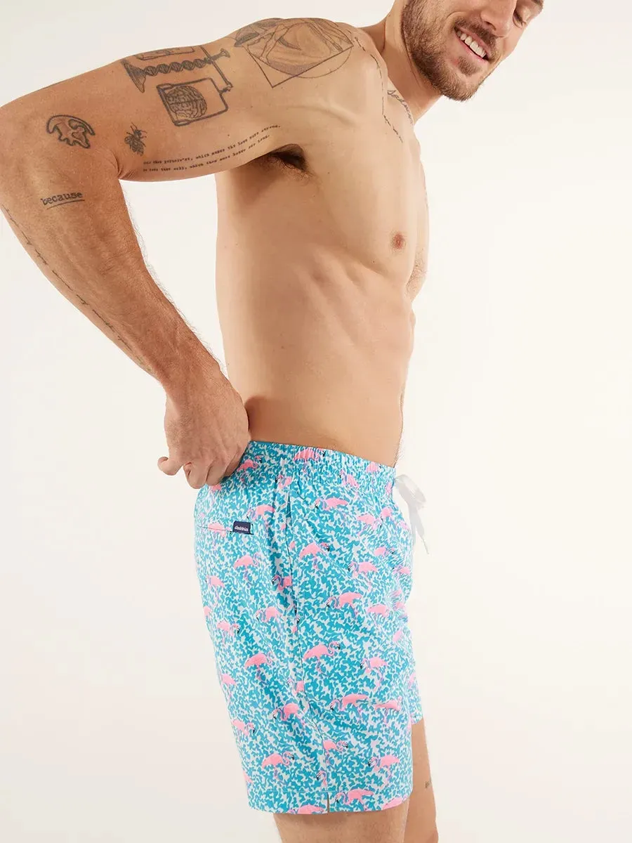 The Domingos Are For Flamingos 7" (Lined Classic Swim Trunk)