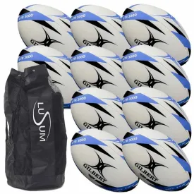 Trainer Rugby Ball - Gilbert GTR3000 - Pack of 10 Balls   Bag