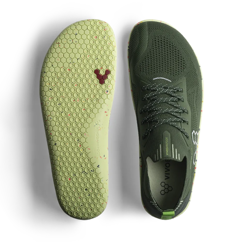 Mens Vivobarefoot Primus Lite Knit Sneakers - Douglas Fir Color, Lightweight & Breathable