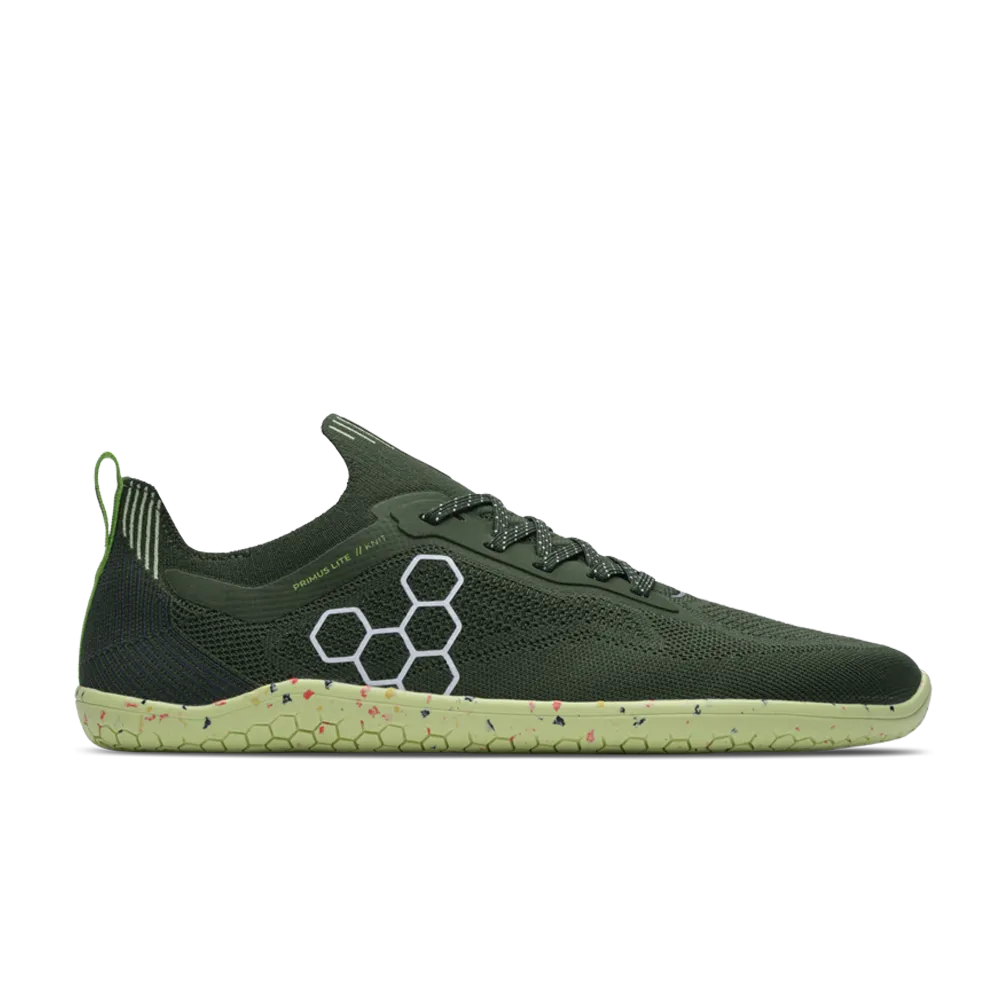 Mens Vivobarefoot Primus Lite Knit Sneakers - Douglas Fir Color, Lightweight & Breathable