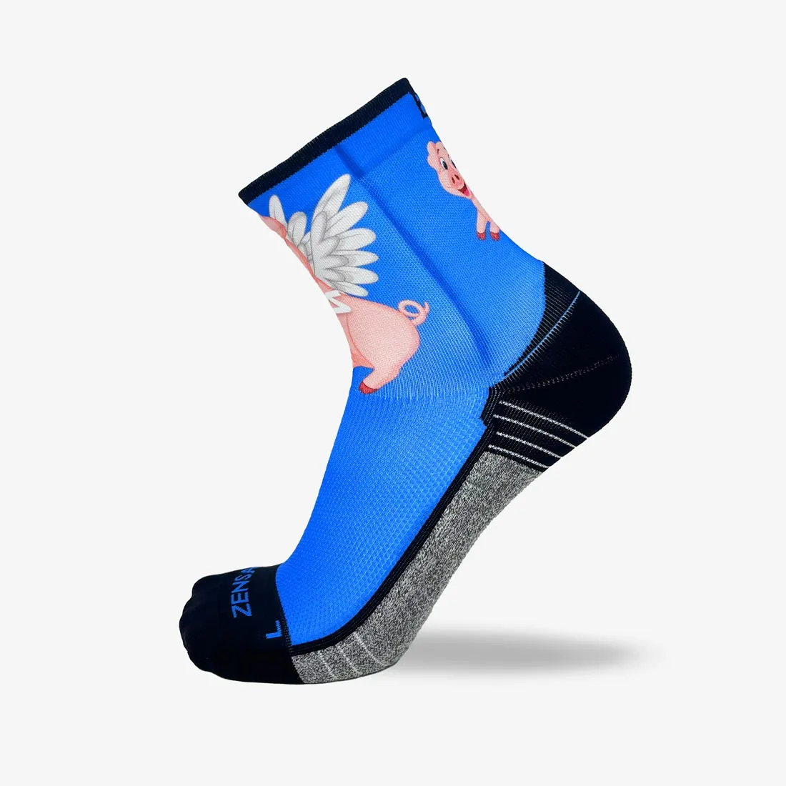 When Pigs Fly Running Socks (Mini-Crew)